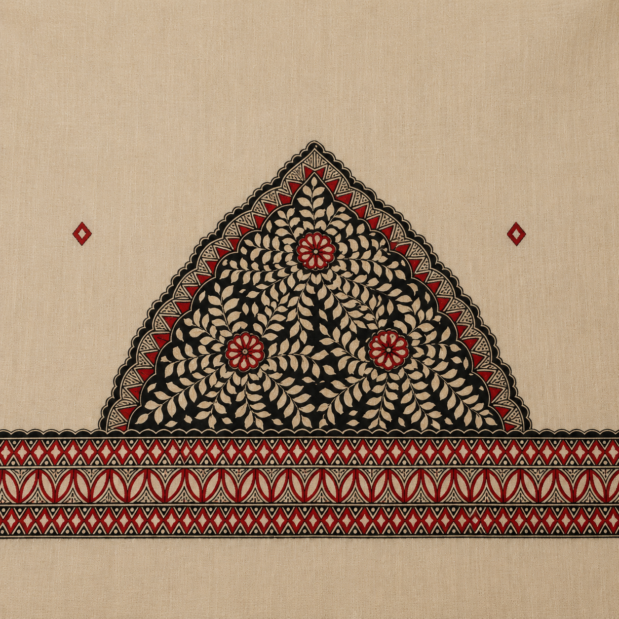 Hand-Painted Madhubani Premium khadi cotton Suit
