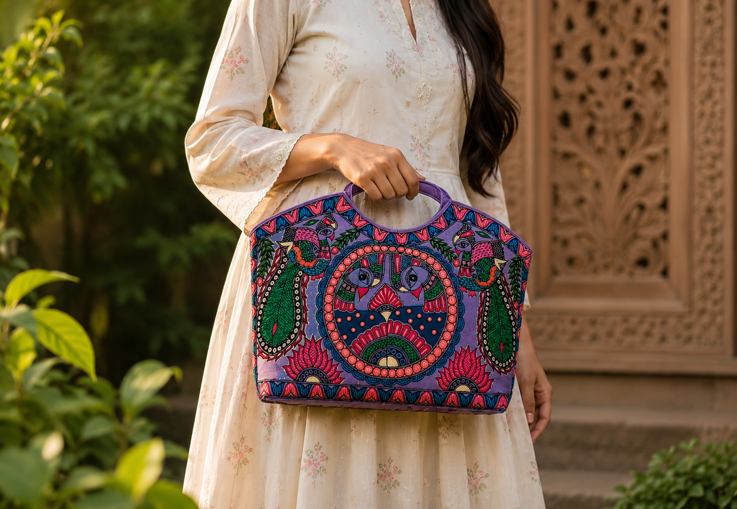 Madhubani Painted tote bag