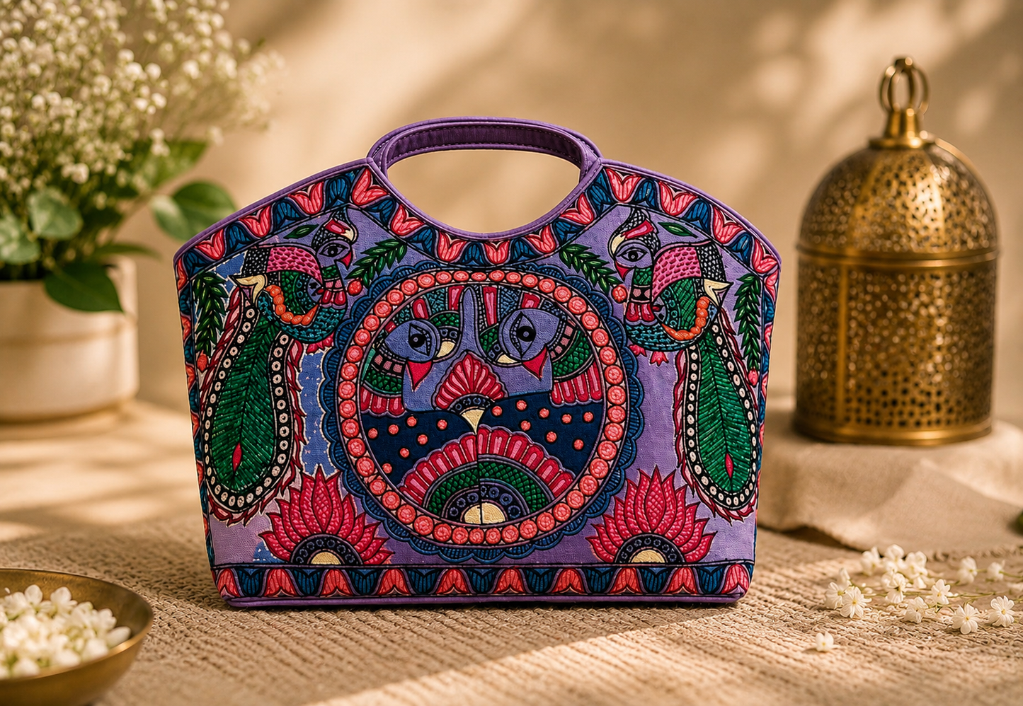 Madhubani Painted tote bag