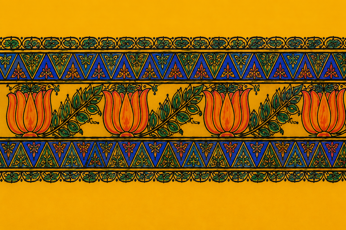 Hand-Painted Madhubani silk Suit