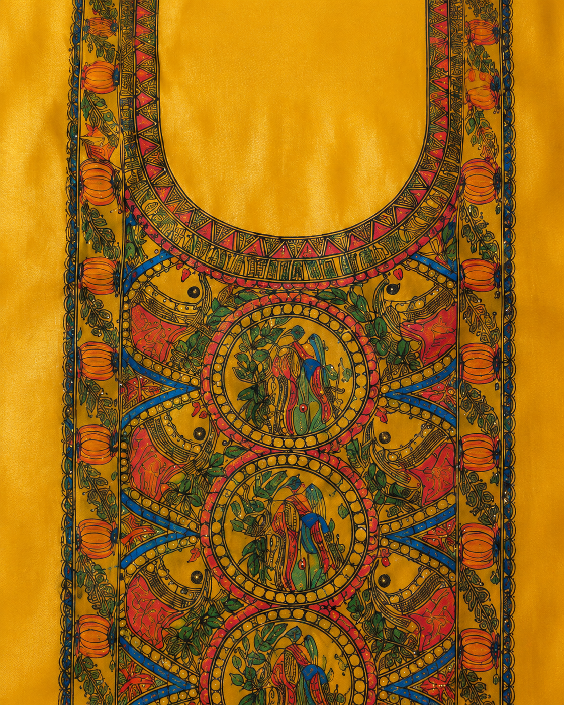 Hand-Painted Madhubani silk Suit