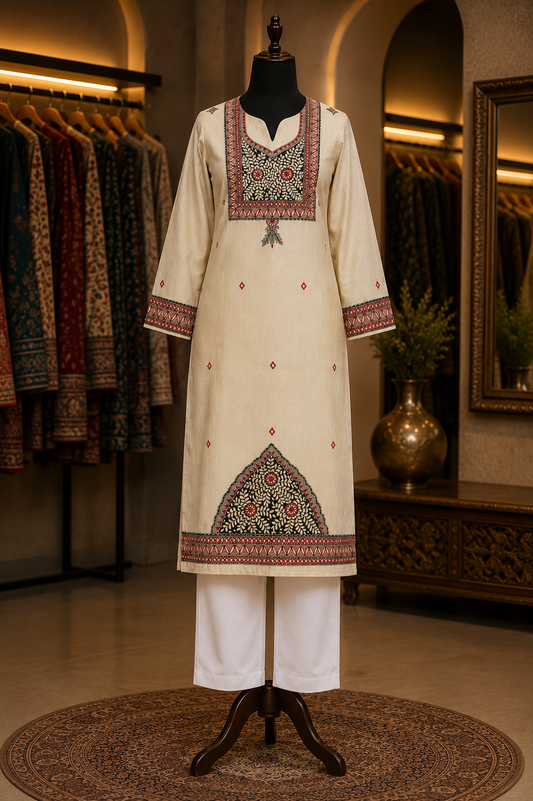 Hand-Painted Madhubani  Premium khadi cotton Suit