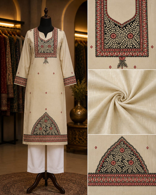 Hand-Painted Madhubani  Premium khadi cotton Suit