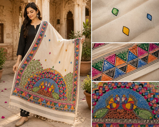 Madhubani Painted Premium Dupatta