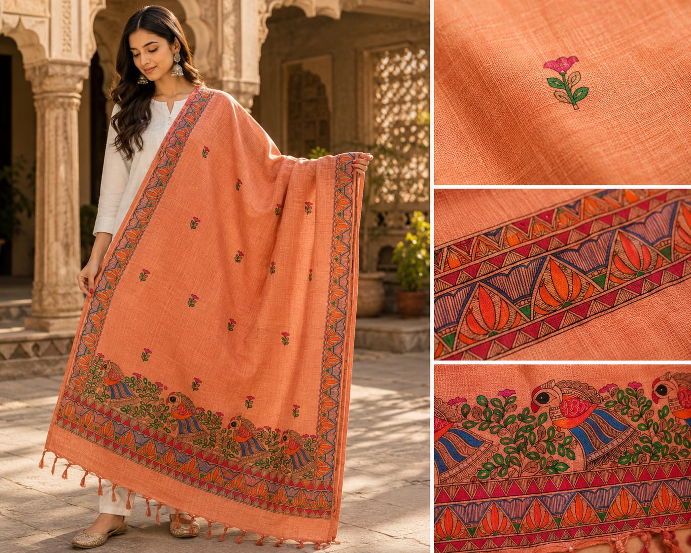 Madhubani Painted Premium Dupatta